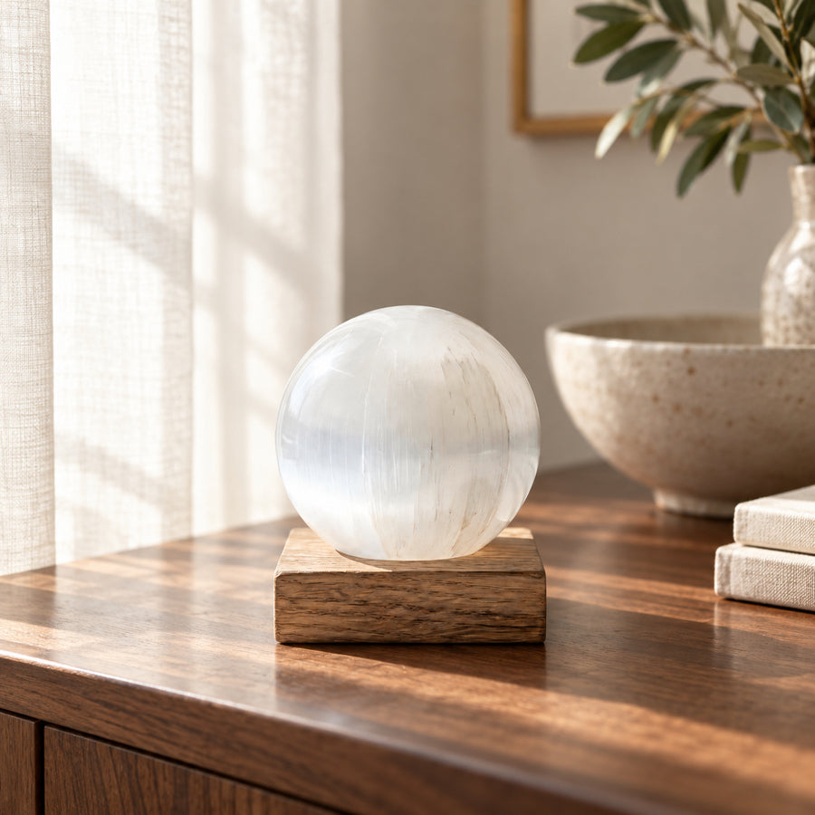 Selenite Crystal Ball, main view