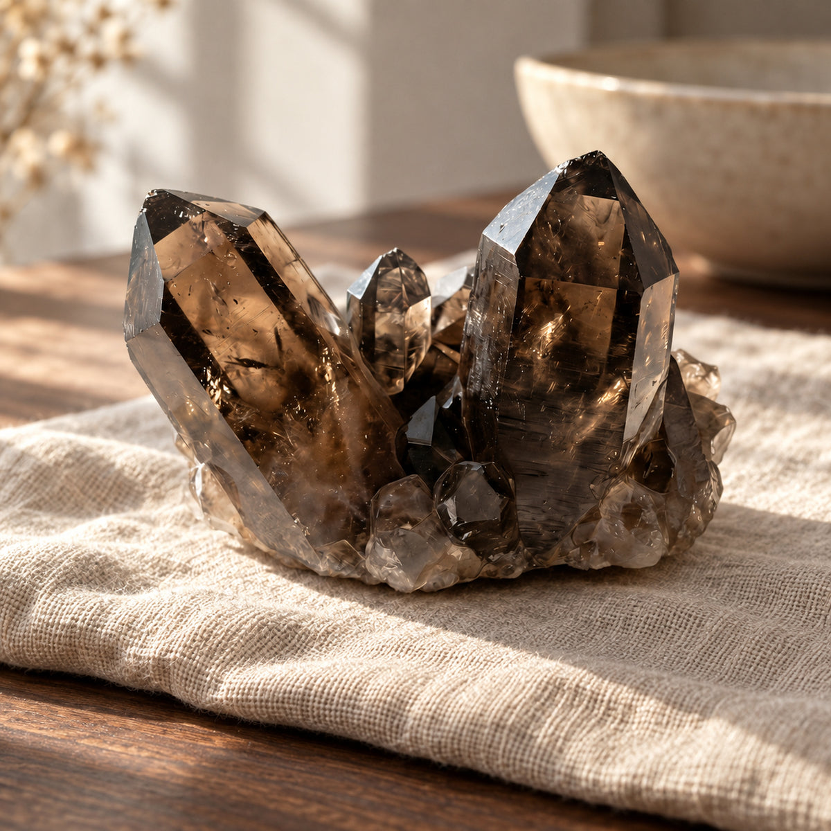 Smoky Quartz Raw Cluster, main view