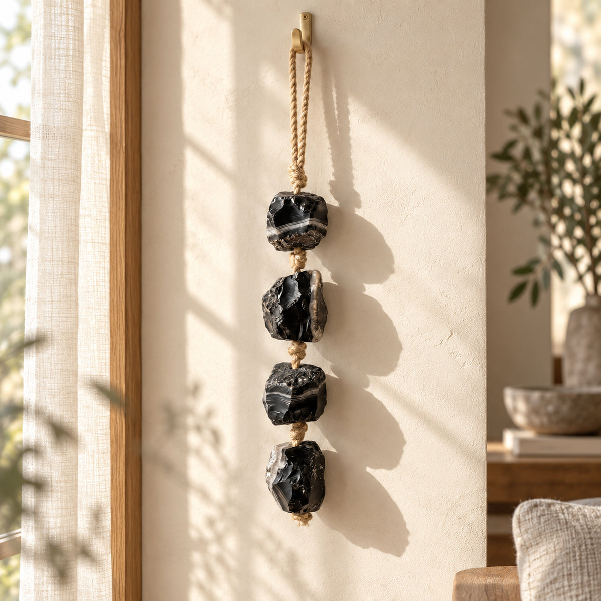 Sulemani Hakik (Black Agate) Hanging, main view