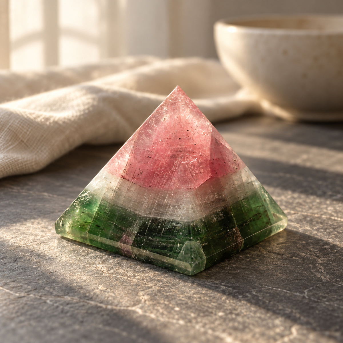Watermelon Tourmaline Pyramid, main view